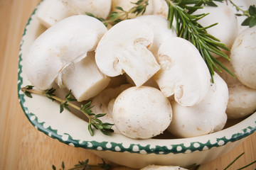 Edible champignon mushrooms
