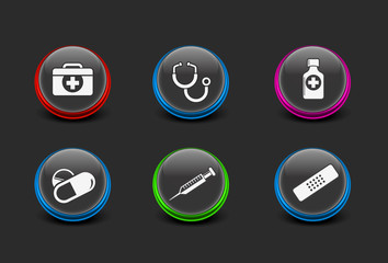 web medical icon set