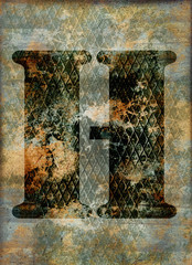 Lettre H fond grunge