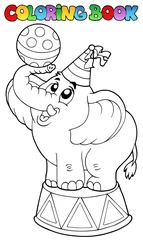 Papier Peint photo autocollant Pour enfants Livre de coloriage avec l& 39 éléphant de cirque