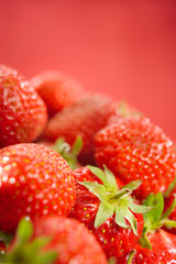 Fresh strawberries background vertical