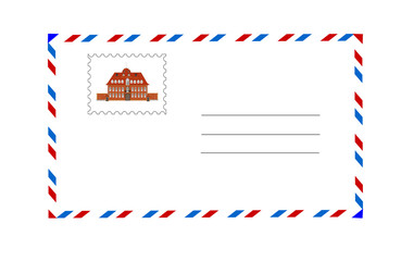 Fototapeta premium envelope and postage stamp illustration