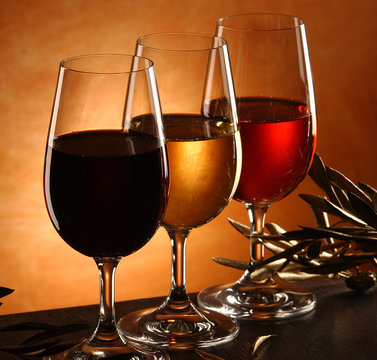 Verre vins rouge ros&eacute; blanc