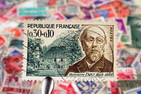timbres - 0,30 + 0,10 - Hippolyte Taine - philatélie France