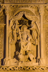 Fototapeta na wymiar Budapest - st. Stephen - relief from house facade