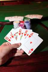 royal flush of hearts