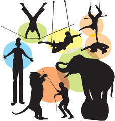 set circus silhouettes