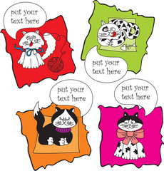 set vector talking cats