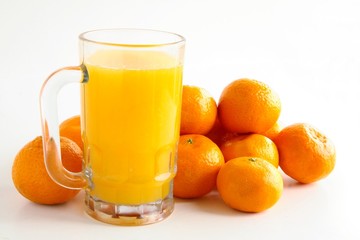 orange juice and fruits