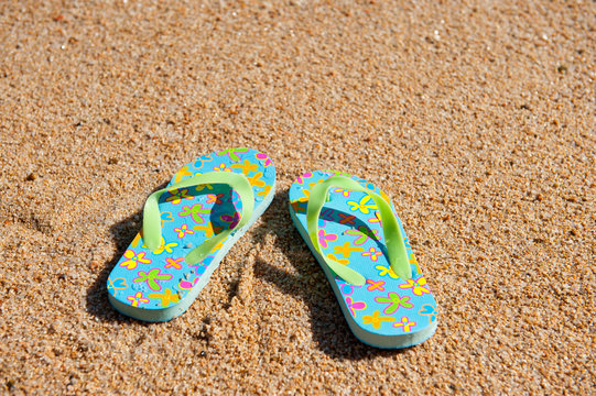 Flip flops at the beach