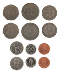 Mauritian Coins Isolated on White