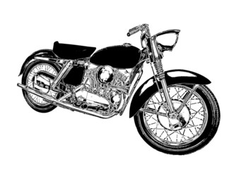 motocykl rysunek - obrazy, fototapety, plakaty