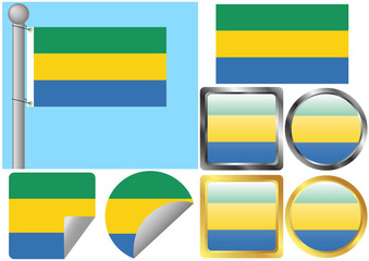 Flag Set Gabon