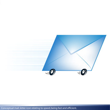 Conceptual icon letter for delivery fast and efficient.