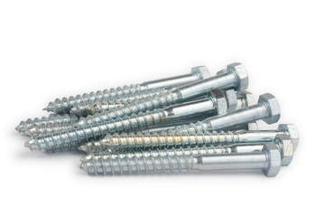 Metal screw on white