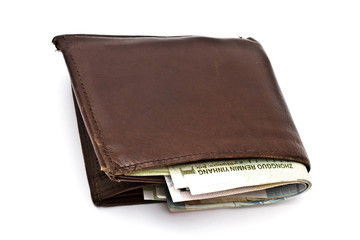 Old wallet and currency