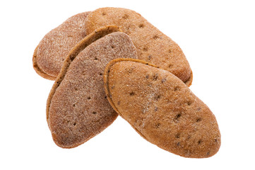 Fototapeta na wymiar brown bread on white background