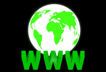 Mapa del mundo con WWW © Maria Vazquez