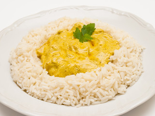 kurczak z ryżem w sosie curry © petroos