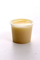 Pudding on white background