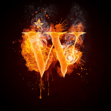 Fire Swirl Letter W