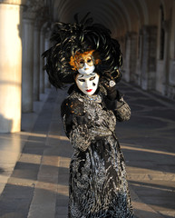 Fototapeta na wymiar Venetian Carnival Model At the Doges Palace