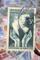 timbres - Conférence de Paris 1946 - 3 francs - philatélie France