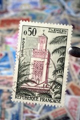 timbres - Tlemcen - Grande mosquée - 0,50 francs - philatélie France