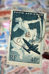 timbres - Poste aérienne - Sagittaire/Avion - 40 francs - philatélie France