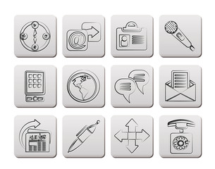 Business, office and internet icons - vector icon set