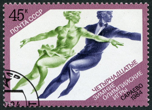 Postage stamp USSRA 1984: XIV Olympic Winter Games in Sarajevo