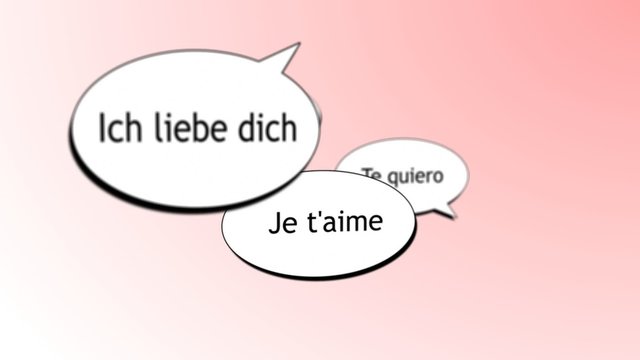 Speech balloons - "I love you" in various languages