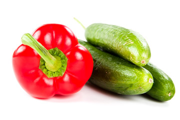 Bell pepper and cucumbers