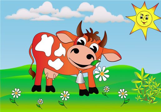 merry cow with daisywheel