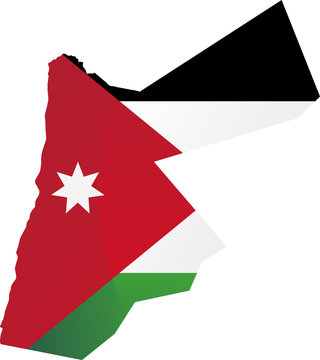 Carte du Royaume hachémite de Jordanie (drapeau métal)
