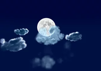 Photo sur Aluminium Ciel Lune dans les nuages