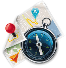 Vector navigation / route map XXL detailed icon