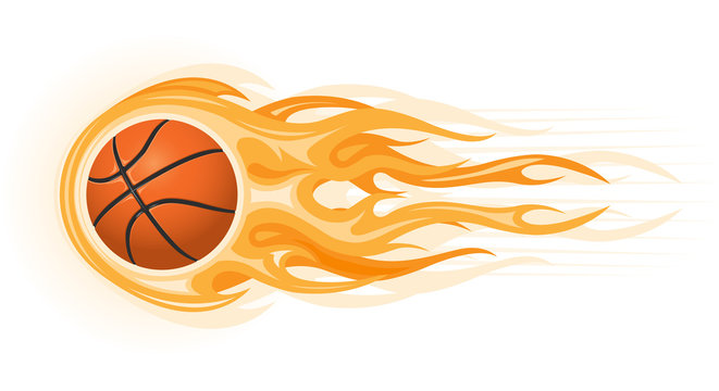 Basketball ball in flame