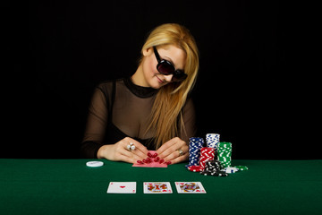 Sexy Woman Playing Poker