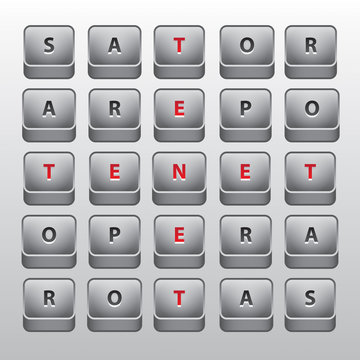 Sator square. Famous polindrome of sator