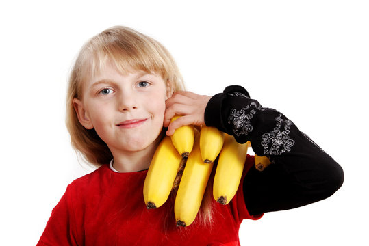 Girl with babanas.