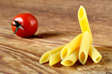 Italian penne pasta with tomatoes