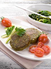 vegetarian spinach croquettes with tomatoes-crochette di spinaci