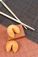 Fortune Cookies on Oriental Bamboo Mats