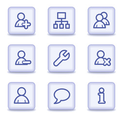 Users web icons, light violet glossy buttons