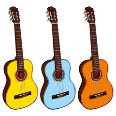 fully editable illustration classic guitars