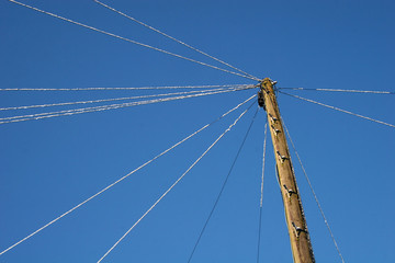 snow on telegraph post