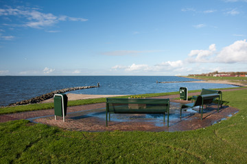 Picnic area along the Dutch coast