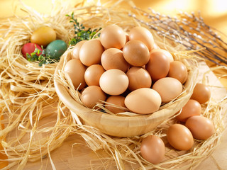 Mound of eggs in the basket