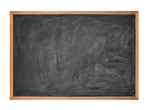 Blank Black School Chalk Board on White